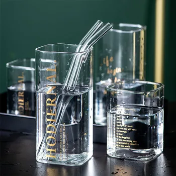 Chic Square Glass Mug Creative Gold Letter Printing Breakfast Milk Coffee Cup Crystal Transparent Heat-resistant Drinkware Gift
Chic Square Glass Mug Creative Gold Letter Printing Breakfast Milk Coffee Cup Crystal Transparent Heat-resistant Drinkware Gift