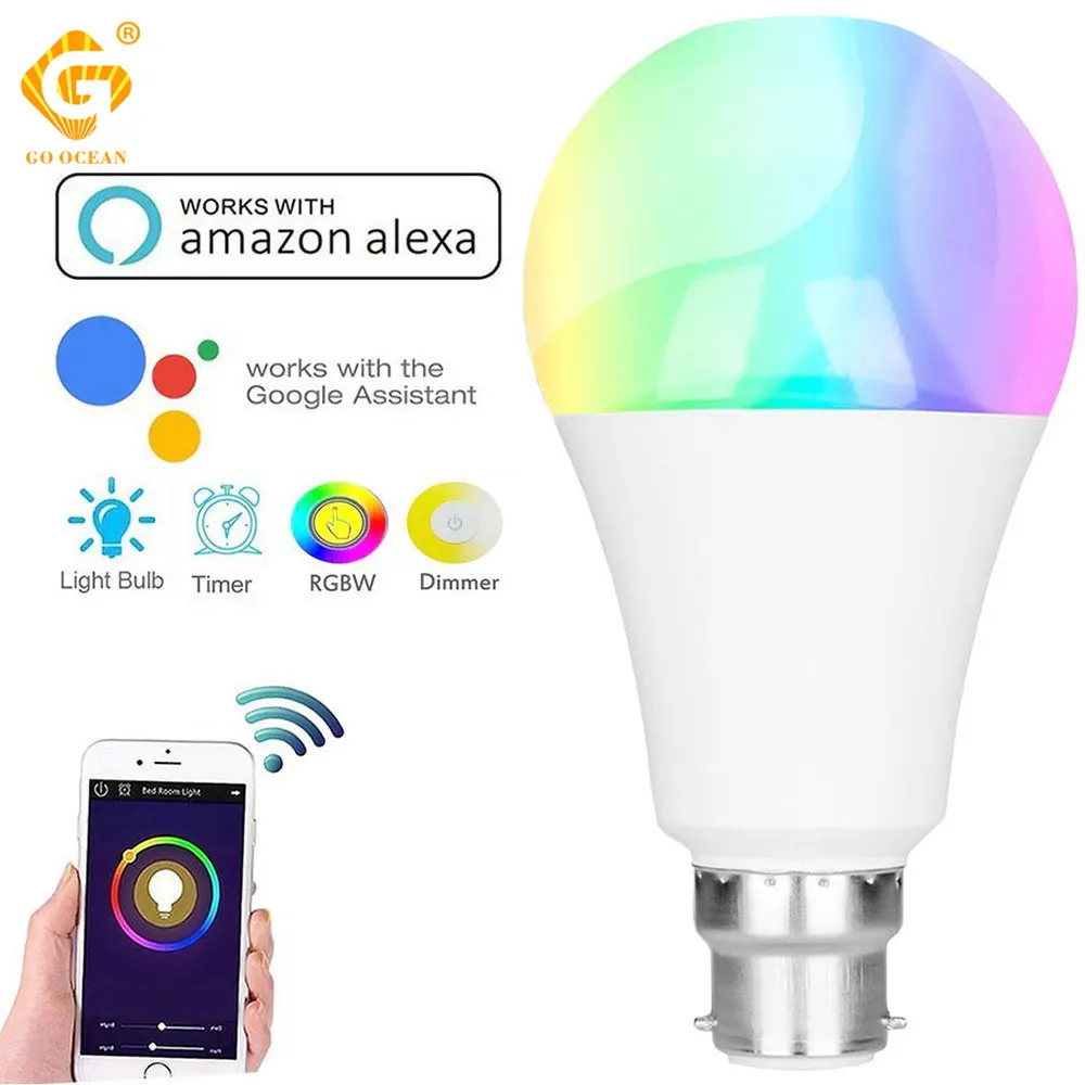 Dimmer Energy Saving LED Lamp Smart Bulb WIFI APP Voice Control 10W Color Changeable Timer Home Light Intelligent Alexa Google
Dimmer Energy Saving LED Lamp Smart Bulb WIFI APP Voice Control 10W Color Changeable Timer Home Light Intelligent Alexa Google