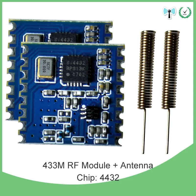 2pcs 433MHz Wireless Module FSK Wireless Spread Spectrum Transceiver receiver IOT rf shield and 2pcs 433 MHz antenna
2pcs 433MHz Wireless Module FSK Wireless Spread Spectrum Transceiver receiver IOT rf shield and 2pcs 433 MHz antenna