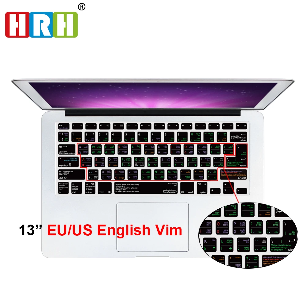 VIM/VI Functional Shortcut Hotkey Silicone Keyboard Cover Skin for All Macbook Air 13 Pro Retina 13 15 17 Both EU/US Layout
VIM/VI Functional Shortcut Hotkey Silicone Keyboard Cover Skin for All Macbook Air 13 Pro Retina 13 15 17 Both EU/US Layout