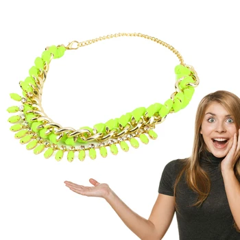 Yellow Chunky Gold GP Moving Crystal Knit Neon Statement Bib Necklace YX237H
Yellow Chunky Gold GP Moving Crystal Knit Neon Statement Bib Necklace YX237H