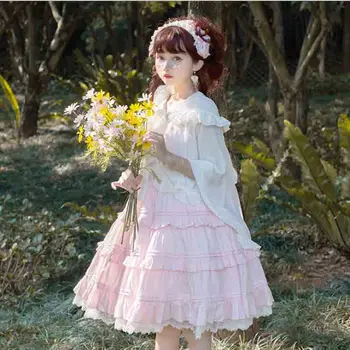 Japanese JK Lolita Dress Summer Sleeveless Lolita White Pink Dress With Cloak Sweet Lolita Bottoms For Girls Plus Size S-XL
Japanese JK Lolita Dress Summer Sleeveless Lolita White Pink Dress With Cloak Sweet Lolita Bottoms For Girls Plus Size S-XL