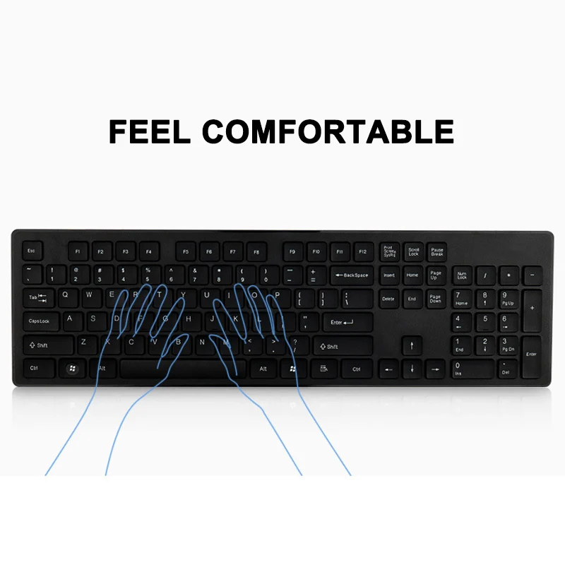 2.4G Wireless Keyboard with Mouse Combo USB 2.0 1000DPI Mouse 104 Keys Keypad Set SP99
2.4G Wireless Keyboard with Mouse Combo USB 2.0 1000DPI Mouse 104 Keys Keypad Set SP99