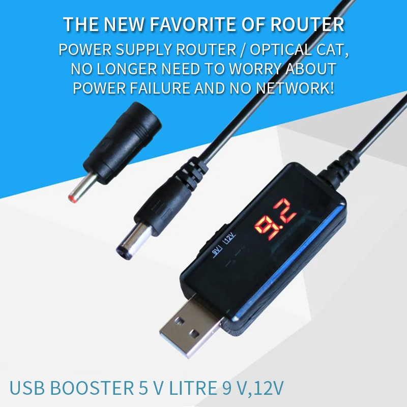 USB Cable Converter DC 5V To 9V 12V USB Step-up Converter Cable With DC Jack 5.5/3.5mm Voltage Converter
USB Cable Converter DC 5V To 9V 12V USB Step-up Converter Cable With DC Jack 5.5/3.5mm Voltage Converter