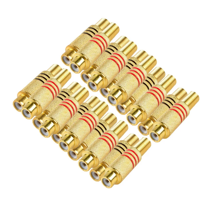 20PCS Plating Gold RCA Female Jack o Cable Connector Adapter Lotus RCA Plug Coupler Adapter for Mixer Amplifiers
20PCS Plating Gold RCA Female Jack o Cable Connector Adapter Lotus RCA Plug Coupler Adapter for Mixer Amplifiers