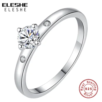 ELESHE Genuine 925 Sterling Silver Wedding Rings for Women Dazzling Cubic Zirconia Crystal Ring Fine Jewelry Female Anillos 
ELESHE Genuine 925 Sterling Silver Wedding Rings for Women Dazzling Cubic Zirconia Crystal Ring Fine Jewelry Female Anillos
