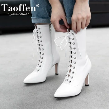 TAOFFEN New Sexy Women Short Boots Lace Up Thin Heel Woman Shoes Fahsion Party Club Hlaf Short Boots Women Size 34-39 
TAOFFEN New Sexy Women Short Boots Lace Up Thin Heel Woman Shoes Fahsion Party Club Hlaf Short Boots Women Size 34-39