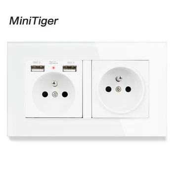 Minitiger 2 Gang French Standard Wall Socket With 2 USB Charge Port Hidden Soft LED Indicator Crystal Glass Panel
Minitiger 2 Gang French Standard Wall Socket With 2 USB Charge Port Hidden Soft LED Indicator Crystal Glass Panel