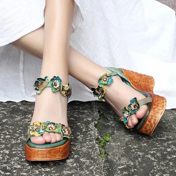 Xiangban 2019 Super High Heel Women Sandals Leather Thick Bottom Sandals Platform Female Shoes Handmade Floral
Xiangban 2019 Super High Heel Women Sandals Leather Thick Bottom Sandals Platform Female Shoes Handmade Floral