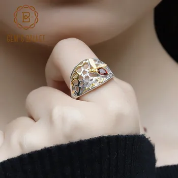 GEM'S BALLET 925 Sterling Silver Bee Honeycomb Ring 0.28Ct Natural Garnet Gemstone Handmade Ring For Women Party Fine Jewelry
GEM'S BALLET 925 Sterling Silver Bee Honeycomb Ring 0.28Ct Natural Garnet Gemstone Handmade Ring For Women Party Fine Jewelry