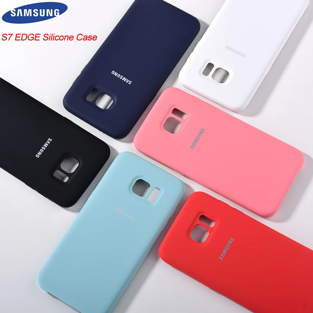 Original Samsung S7 edge Liquid Silicone Case Soft-Touch Silky Finish Protective Cover For Galaxy EDGE S7edge | Мобильные телефоны
