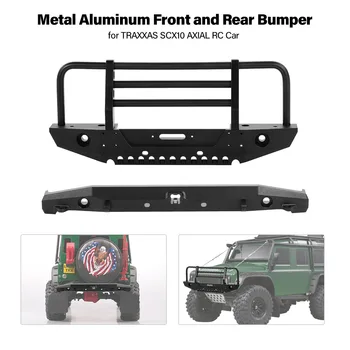 Front and Rear Metal Bumpers with Spare Tire Carrier 4LED Lights Trailer Tail Hook for 1/10 TRAXXAS SCX10 AXIAL RC Car
Front and Rear Metal Bumpers with Spare Tire Carrier 4LED Lights Trailer Tail Hook for 1/10 TRAXXAS SCX10 AXIAL RC Car