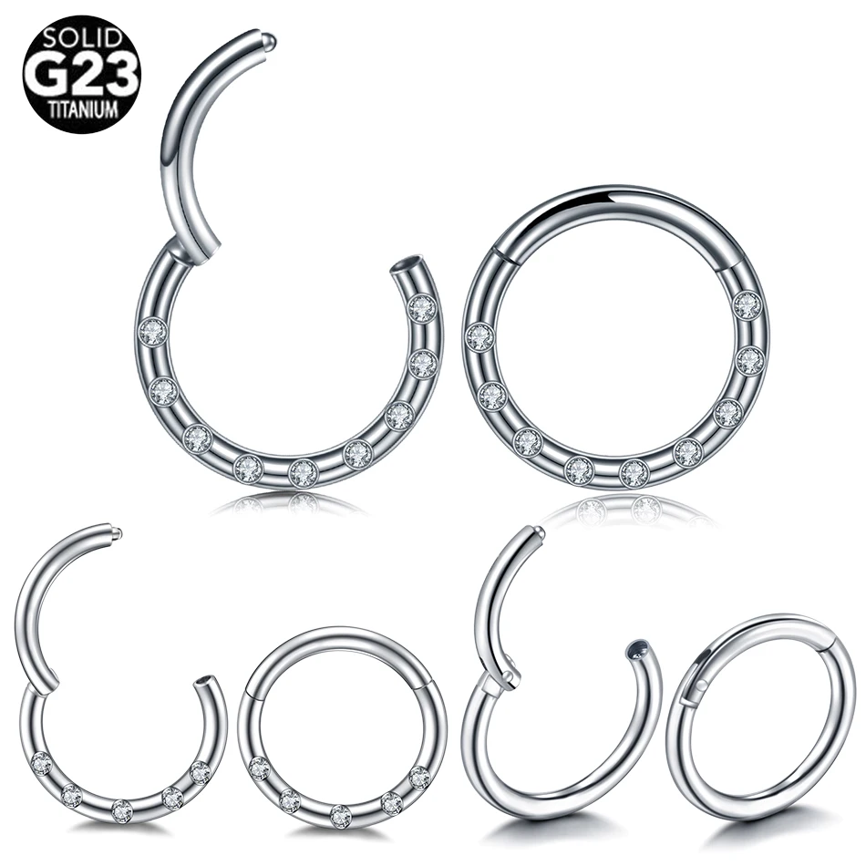 1Pc/lot Titanium Septum Nose Clicker Piercing With 9 Gems and Steel Segment Hinged Rings Helix Piercing Earrings Body Jewelry
1Pc/lot Titanium Septum Nose Clicker Piercing With 9 Gems and Steel Segment Hinged Rings Helix Piercing Earrings Body Jewelry