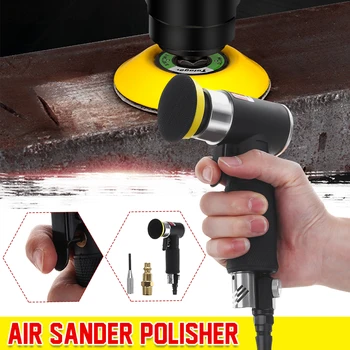 2" Air Sander Kit Mini Pneumatic Angle Polishing Machine Sanding Pads Orbital Dual Action Polisher