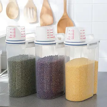 Home PP Plastic Beans Grain Storage Tank with Pour Lids Moistureproof Kitchen Rice Food Sealed Container Storage Bottles Jars
Home PP Plastic Beans Grain Storage Tank with Pour Lids Moistureproof Kitchen Rice Food Sealed Container Storage Bottles Jars