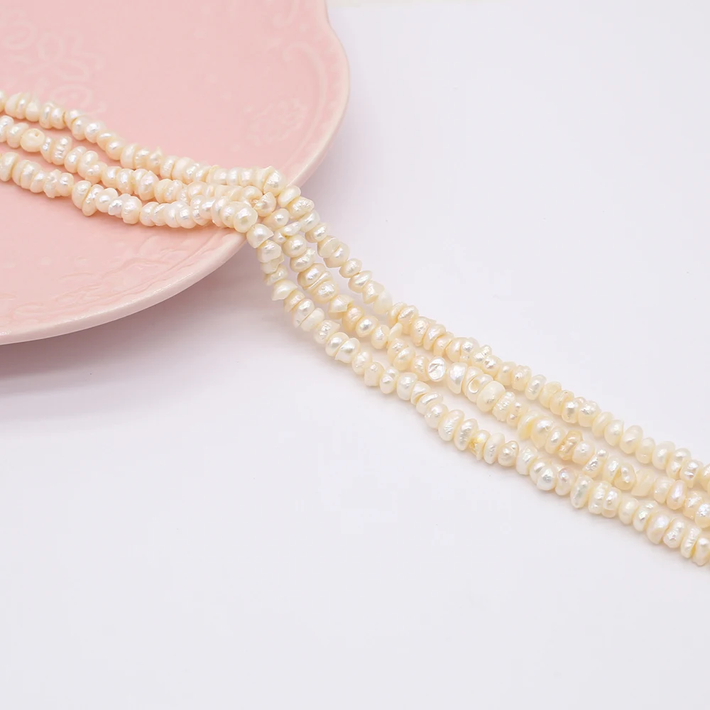 

Real Natural Freshwater 100%Pearl White Beads Irregular Oblate Pearls For DIY Charm Bracelet Necklace Jewelry Accessories Making