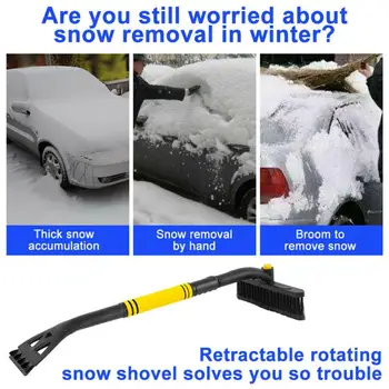 2-in-1 Ice Scraper With Brush For Car Windshield Snow Remove Frost Broom Cleaner Car Styling Snow Removal Tool Deicing Tool