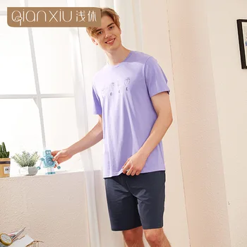 Couples Summer New Style Bamboo Cotton Men Pajamas Short Sleeve Shorts-Outer Wear Comfortable Set Women'S Sleepwear
Couples Summer New Style Bamboo Cotton Men Pajamas Short Sleeve Shorts-Outer Wear Comfortable Set Women'S Sleepwear