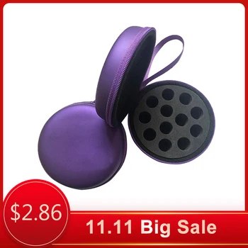 PU Round Essential Oil Storage Bag 10 Compartments Essential Oil Bottle Display Box Container Suitable For 1ml 2ml 3ml Bottle
