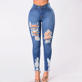 Women Hole Jeans Casual Slim Skinny Denim Long Pants Jeans Fashion Ladies Slim Trousers Female High Waist Stretch Trousers #T1G
Women Hole Jeans Casual Slim Skinny Denim Long Pants Jeans Fashion Ladies Slim Trousers Female High Waist Stretch Trousers #T1G
