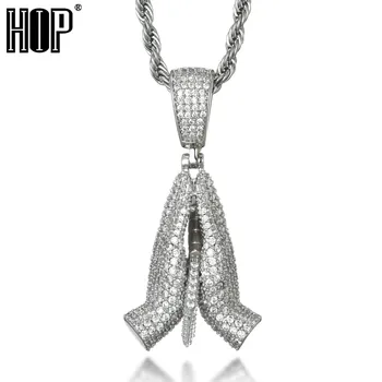 Praying Hands Pendent Bling Iced Out CZ Cubic Zirconia Gold Sliver Color With Cuban Chain Necklace For Men Women Hip Hop Jewelry
Praying Hands Pendent Bling Iced Out CZ Cubic Zirconia Gold Sliver Color With Cuban Chain Necklace For Men Women Hip Hop Jewelry