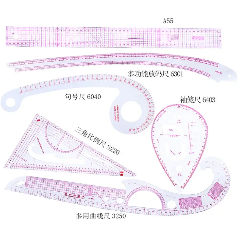 6pcs Practical Sewing French Curve Cutting Ruler Measure Dressmaking Tailor Drawing Craft Tools Set Q9QA
6pcs Practical Sewing French Curve Cutting Ruler Measure Dressmaking Tailor Drawing Craft Tools Set Q9QA