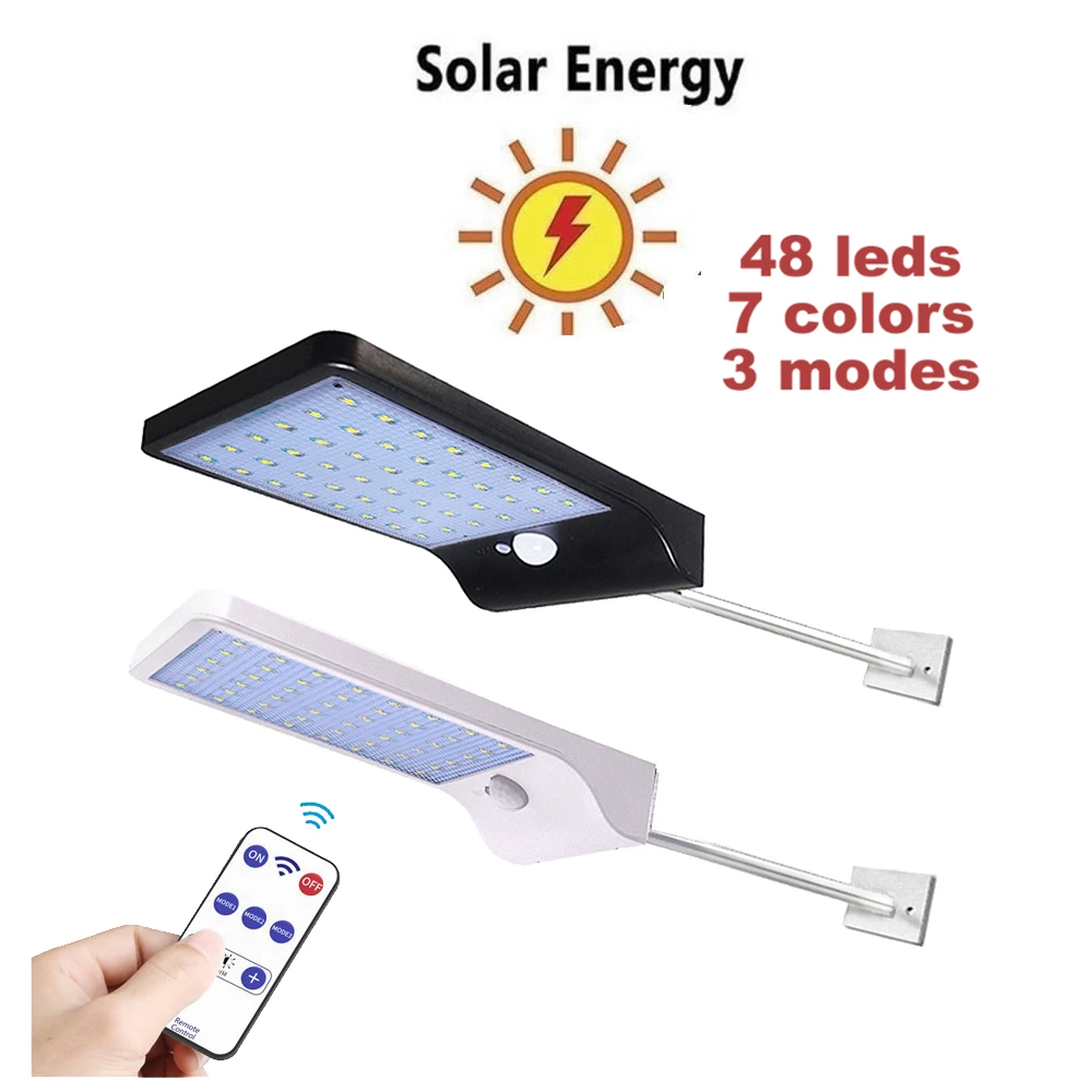 Adjustable Solar Light 48 LED PIR Motion Sensor Solar Lamp Three Modes Remote Control Outdoor Garden Street Yard Wall Light
Adjustable Solar Light 48 LED PIR Motion Sensor Solar Lamp Three Modes Remote Control Outdoor Garden Street Yard Wall Light