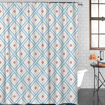 Shower Curtain Waterproof Polyester Fabric Shower Curtain Simple Geometric Pattern Square Lattice
Shower Curtain Waterproof Polyester Fabric Shower Curtain Simple Geometric Pattern Square Lattice