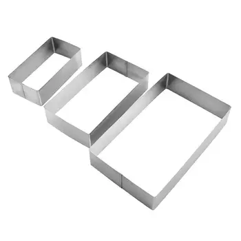 3 pcs Mousse Rings Set Rectangular Stainless Steel Cake Mold Baking Tool Cheese Cutter Pastry Mould for Cake Shop Home
3 pcs Mousse Rings Set Rectangular Stainless Steel Cake Mold Baking Tool Cheese Cutter Pastry Mould for Cake Shop Home
