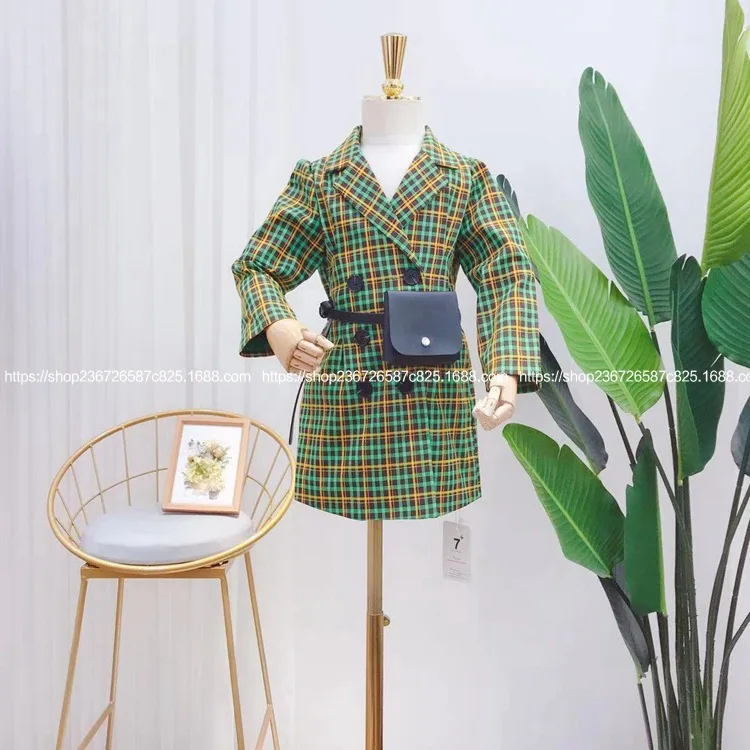Bag Plaid Long Jacket 2019 Autumn New Girls Retro Long Sleeve Waist Slim temperament Double Breasted
Bag Plaid Long Jacket 2019 Autumn New Girls Retro Long Sleeve Waist Slim temperament Double Breasted