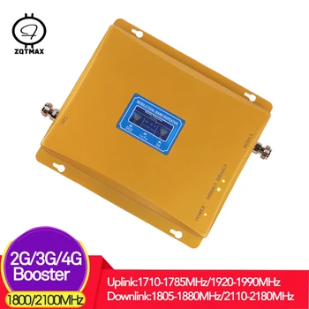 

ZQTMAX 2G 3G 4G Cell Phone Signal Booster dcs wcdma Dual band LTE 1800 Cellular amplifier 2100 internet repeater B1 B3