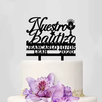 Personalized Kids Baptism Cake Topper Custom Name Date Spanish Nuestro Bautizo Cake Topper For Christening Party Cake Decoration
Personalized Kids Baptism Cake Topper Custom Name Date Spanish Nuestro Bautizo Cake Topper For Christening Party Cake Decoration