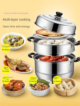 Three Layer Stainless Steel Steamer Multi Purpose Bread Steamer Thickened Domestic Gas Stove Electromagnetic Stove
Three Layer Stainless Steel Steamer Multi Purpose Bread Steamer Thickened Domestic Gas Stove Electromagnetic Stove