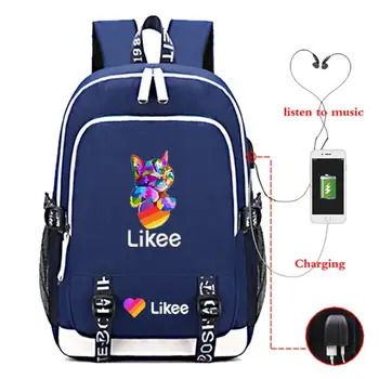 

Casual Russia Style Likee Usb Charge Backpack Boys Girls Men Women Rucksack School Bag Teens Daily New LIKEE Rainbow Knapsack