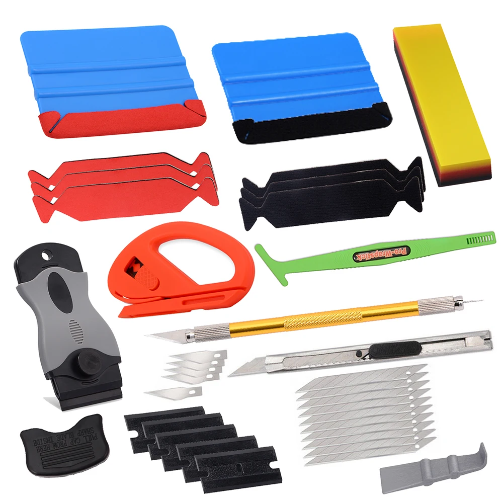 FOSHIO Car Vinyl Wrap Tool kit Window rubber Squeegee Carbon Film Wrapping Magnet Scraper cutting art knife with blade (From US)
FOSHIO Car Vinyl Wrap Tool kit Window rubber Squeegee Carbon Film Wrapping Magnet Scraper cutting art knife with blade (From US)