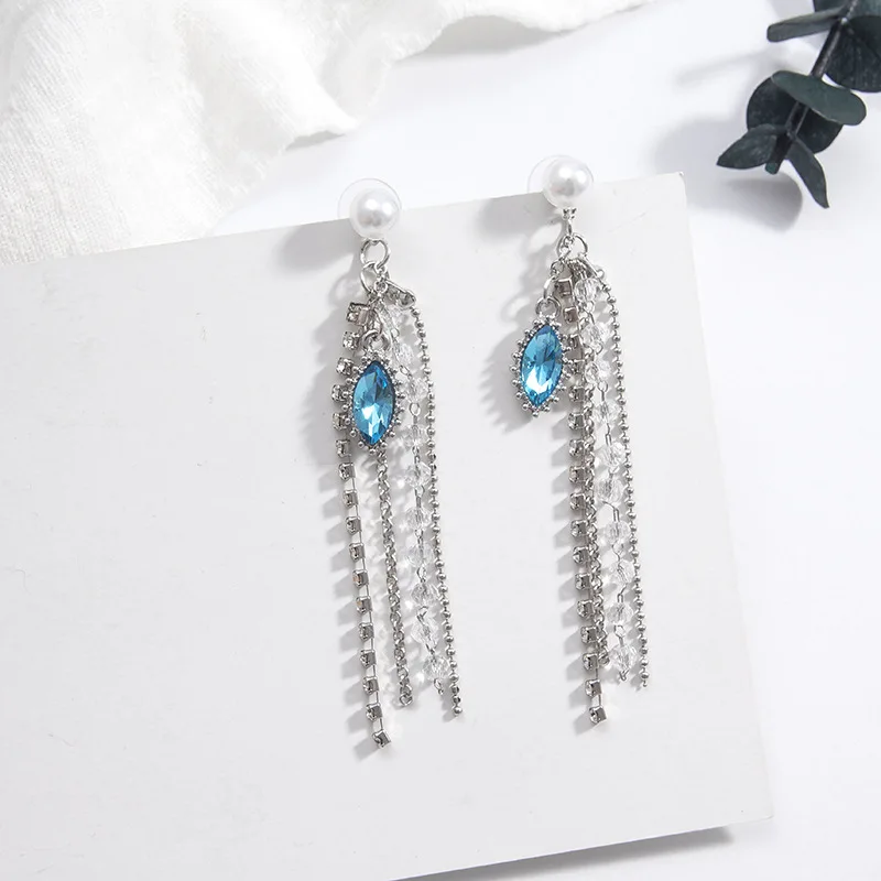 Dominated 2019 contracted fine crystal pearl Drop earrings Women Fashion temperament long metal tassel joker earrings Jewelry
Dominated 2019 contracted fine crystal pearl Drop earrings Women Fashion temperament long metal tassel joker earrings Jewelry