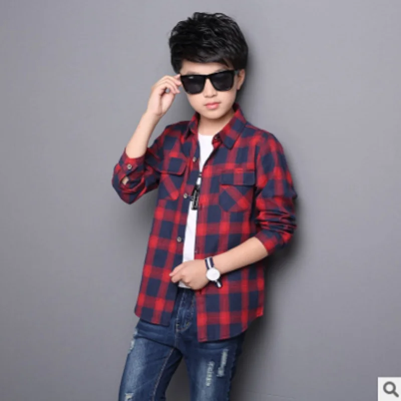 Boys Shirt 2019 New Spring/Autumn Boys Casual Shirt 2 Pockets 2 Plaid colors Leisure Turn-Down Collar Shirt Tide Size6-14 ly161 
Boys Shirt 2019 New Spring/Autumn Boys Casual Shirt 2 Pockets 2 Plaid colors Leisure Turn-Down Collar Shirt Tide Size6-14 ly161