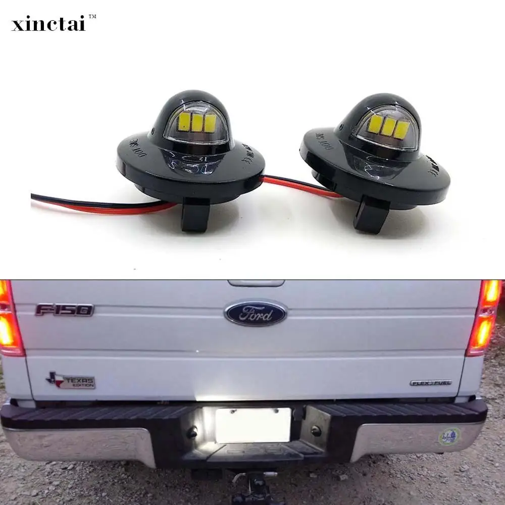 2pcs LED Tag Rear License Plate Light Bulbs Assembly For Ford F-150 2009-2014