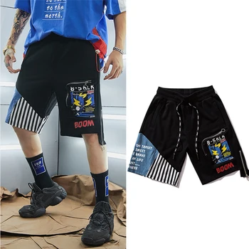 Summer men's shorts five points pants Hong Kong style hip-hop printed striped patchwork beach pants loose multi-pocket overalls
Summer men's shorts five points pants Hong Kong style hip-hop printed striped patchwork beach pants loose multi-pocket overalls