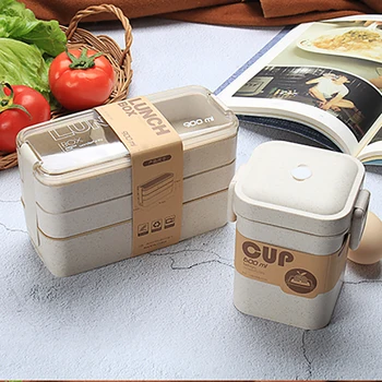 900ml Healthy Material Lunch Box 3 Layer Wheat Straw Bento Boxes Microwave Dinnerware Food Storage Container Lunchbox
900ml Healthy Material Lunch Box 3 Layer Wheat Straw Bento Boxes Microwave Dinnerware Food Storage Container Lunchbox