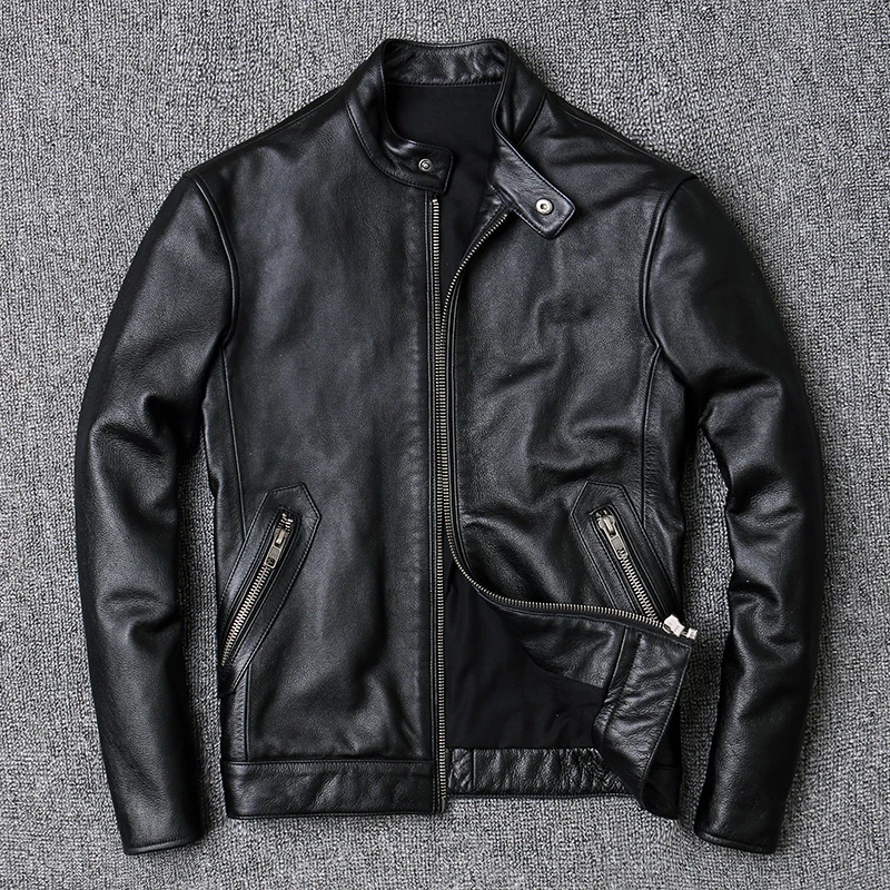 100% Cowhide Jackets Plus Size 4XL Casual Genuine Real Cow Leather Jacket Men Motorcycle Black High Quality Slim Short Coat
100% Cowhide Jackets Plus Size 4XL Casual Genuine Real Cow Leather Jacket Men Motorcycle Black High Quality Slim Short Coat