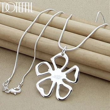 DOTEFFIL 925 Sterling Silver 18 Inch Snake Chain Flower Pendant Necklace For Woman Wedding Engagement Party Charm Jewelry
DOTEFFIL 925 Sterling Silver 18 Inch Snake Chain Flower Pendant Necklace For Woman Wedding Engagement Party Charm Jewelry