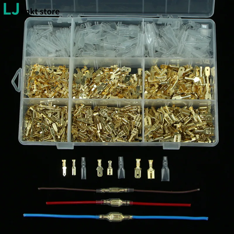 900Pcs/Set Insulated Electrical Wire Crimp Terminals 2.8/4.8/6.3mm Spade Connectors Assortment Kit with Box
900Pcs/Set Insulated Electrical Wire Crimp Terminals 2.8/4.8/6.3mm Spade Connectors Assortment Kit with Box