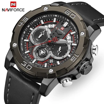 Top Brand NAVIFORCE New Men Analog Quartz Watches Fashion Leather Strap Luxury Men Watch Chronograph Sport Waterproof Wristwatch 
Top Brand NAVIFORCE New Men Analog Quartz Watches Fashion Leather Strap Luxury Men Watch Chronograph Sport Waterproof Wristwatch