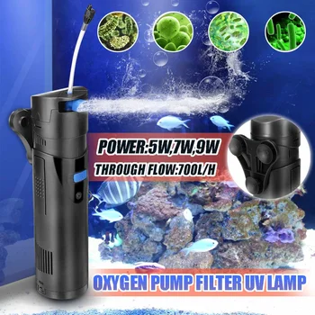 5W/7W/9W Aquarium Filter Pump with UV Lamp UV Sterilizer Lights Fish Tank Submersible Oxygen Water Treatment Purifier
5W/7W/9W Aquarium Filter Pump with UV Lamp UV Sterilizer Lights Fish Tank Submersible Oxygen Water Treatment Purifier