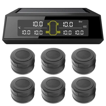 Solar Power TPMS Tire Pressure Monitor System RV Truck TPMS 6 External Sensors for 4-6 Tires Car RV Truck Tow Trailers(0-130PSI)
Solar Power TPMS Tire Pressure Monitor System RV Truck TPMS 6 External Sensors for 4-6 Tires Car RV Truck Tow Trailers(0-130PSI)