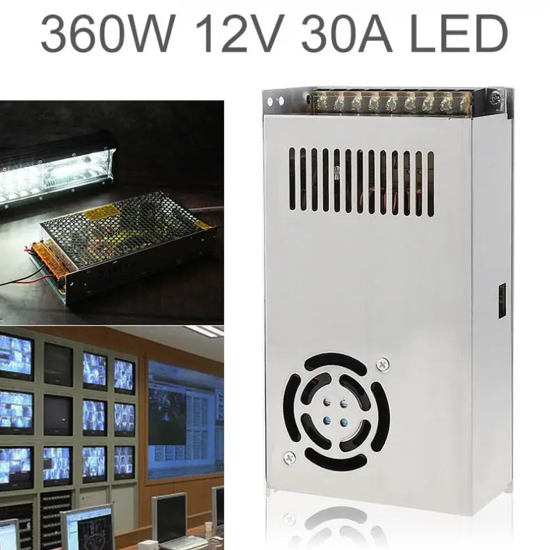 DC 12V 30A 360W LED Switch Power Supply Driver Adapter Source Transformer for LED Strip Light Industrial Monitoring Equipment
DC 12V 30A 360W LED Switch Power Supply Driver Adapter Source Transformer for LED Strip Light Industrial Monitoring Equipment