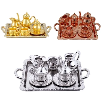Dollhouse Miniature 1: 12 Toy 8 pcs Metal Tea Set Length 6.5cm Silver
Dollhouse Miniature 1: 12 Toy 8 pcs Metal Tea Set Length 6.5cm Silver