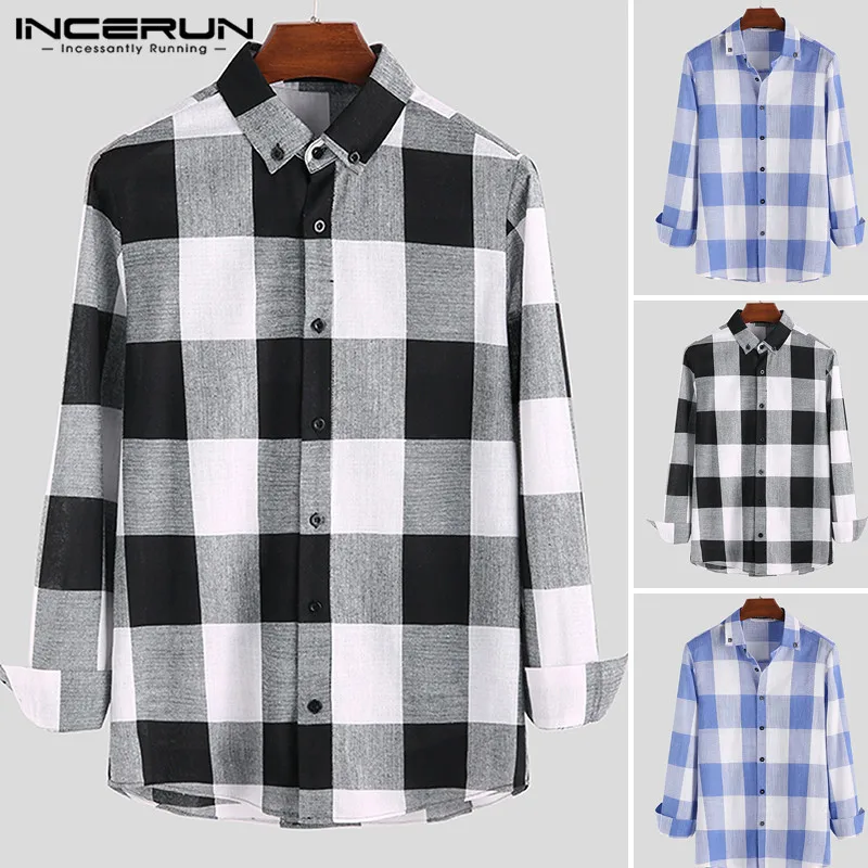 INCERUN Wide Plaid Shirts Men Stylish Long Sleeve Business Casual Shirt Breathable Lapel Button Cotton Men Blouse Camiseta 2020
INCERUN Wide Plaid Shirts Men Stylish Long Sleeve Business Casual Shirt Breathable Lapel Button Cotton Men Blouse Camiseta 2020