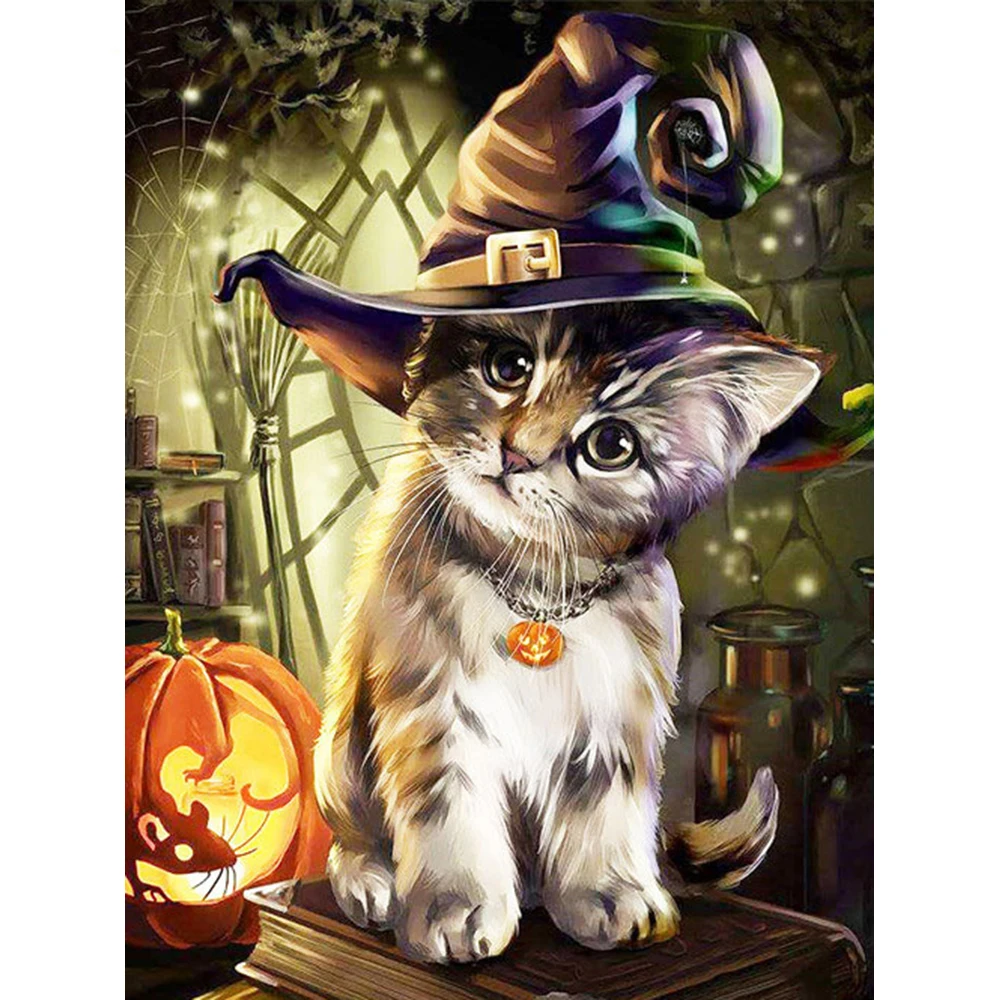 Full Square/Round Diamond Painting Halloween Cat 5D Diy Diamonds Embroidery Animal Kits Decorations Home Gift Handmake Rp944 
Full Square/Round Diamond Painting Halloween Cat 5D Diy Diamonds Embroidery Animal Kits Decorations Home Gift Handmake Rp944